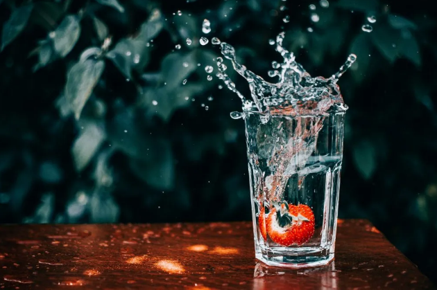 a glass of filtered water