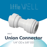 LittleWell 0406UCX2 1/4" x 3/8" Quick Connect Push Fitting Union Connector, 0406UCX2, 2 Pack