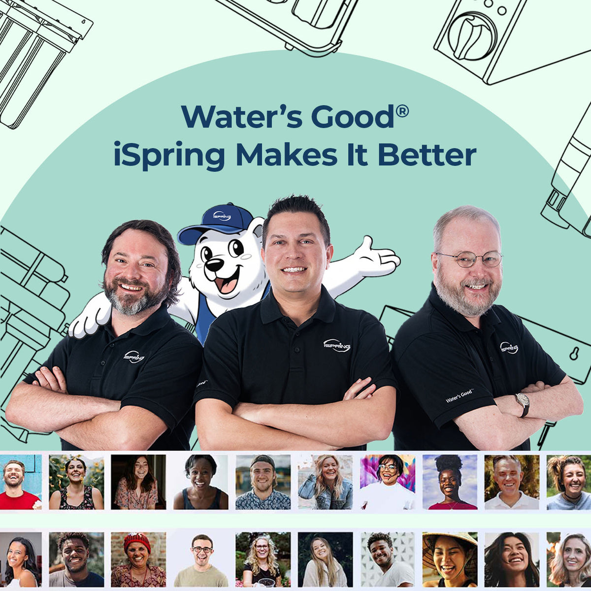 iSpring F3WGB31BKSNC Whole House Water Filter Replacement Pack, SGS-Tested to Remove up to 94.4% of Chloramine, Reduces Heavy Metals, Lead, Chlorine, Sediment, 10" × 4.5"; Filters, Fits WGB31B-KSNC