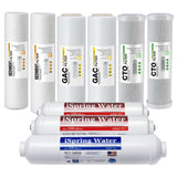 iSpring F9KUS Standard 6-Stage Reverse Osmosis RO Systems 1-Year Replacement Cartridge Pack Set, with Alkaline Mineralization, pH , 10" × 2.5"