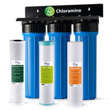 iSpring WGB32B-KSNC Chloramine & Heavy Metals Removal Whole House Water Filter System, SGS-Tested, Reduces Lead, Chlorine, Sediment and up to 94.4% of Chloramine, 20" x 4.5" Filters, 1" Inlet/Outlet