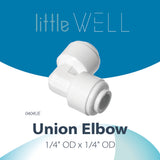 LittleWell 504KX2 1/4"x 1/4" Quick Connect Push Fitting Elbow Tube Connector, 0404UEX2 504KX2, Pack of 2