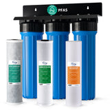 iSpring WGB32B-PF PFAS Whole House Water Filter System, SGS-Tested to Remove up to 99% PFOA & PFOS, 3-Stage Filtration Reduces Sediment, Chlorine, Taste & Odor, 20-Inch Filters, 1" Inlet/Outlet