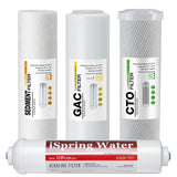 iSpring F4AKUS Standard 6-Stage RO Systems 6-Month Replacement Cartridge Pack Set, w/ Sediment, CTO, GAC and Alkaline Mineralization, pH+, 10" X 2.5"