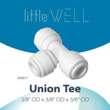 LittleWell 706KX2 3/8" Quick Connect Push Fitting TEE splitter, 0606UTX2 706KX2, Pack of 2