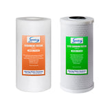 iSpring F2WGB21B Whole House 4.5"x10" Water Filtration Sediment and CTO Carbon Block Water Filter Replacement Cartridge Pack Set for WGB21B