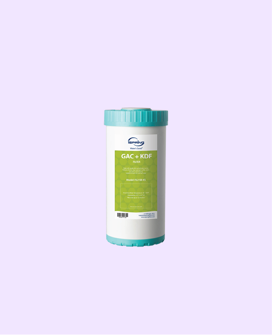 iSpring FG15B-KS GAC and KDF Carbon Filter Replacement Cartridge for Direct Connect Undersink Water Filtration System US21B, 10” x 4.5”