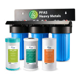 iSpring WGB31B-PFKS PFAS & Heavy Metals Removal 3-stage Whole House Water Filter System, SGS-Tested to Reduce Up to 99% PFOA & PFOS, 10” x 4.5” Filters, 1” Inlet/Outlet
