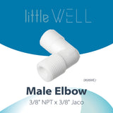 LittleWell 4066X2 3/8" MNPT Thread x 3/8" Male Jaco Thread Elbow, 0606MEJX2 4066X2, Pack of 2