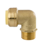LittleWell AEPF12MPT12x4 Brass 90-Degree Elbow Fitting-3/4'' Push Fit X 3/4'' NPT Male Pipe Thread, 4 Pack, works the same as SharkBite