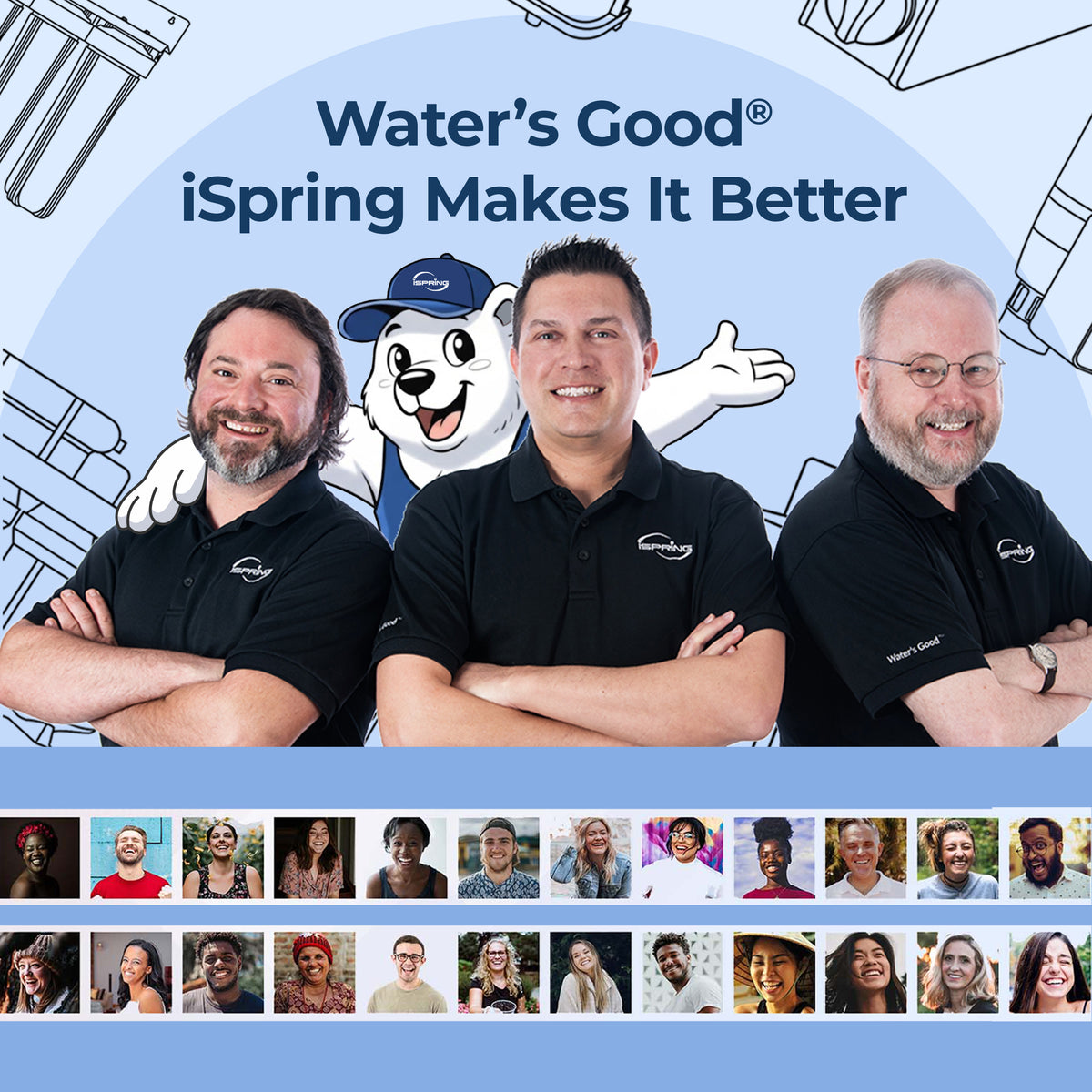 iSpring Whole House Water Filter System, Reduces PFAS, Chlorine, Chloramine, Lead, Water Filter Lasts up to 5 Years, Model: WF1054