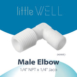 LittleWell 4044X2 1/4" Jaco 1/4" NPT Male Elbow, 0404MEJX2 4044X2, 2 Pack