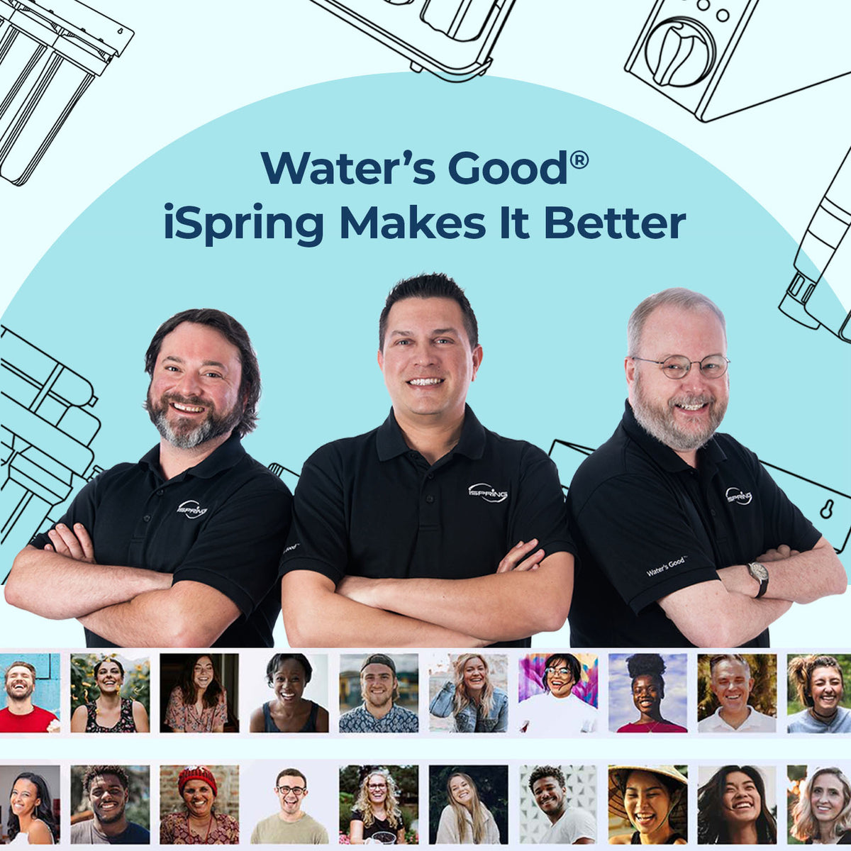 iSpring F3WGB31BM Whole House Water Filter Replacement Pack, Reduces Iron, Manganese, Chlorine, Sediment, Taste, and Odor, Up to 12 Months,10" × 4.5", Fits WGB31BM