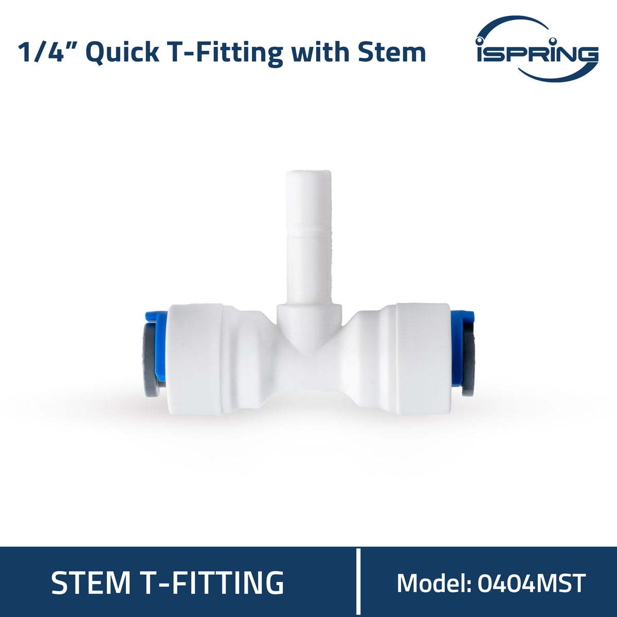 iSpring 0404MST 1/4'' Quick T-Fitting with Stem