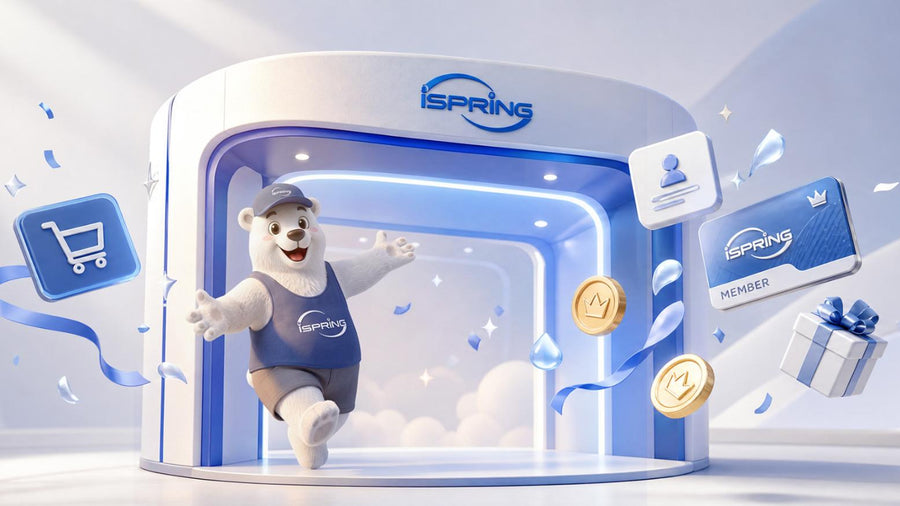 iSpring bear celebrating website launch
