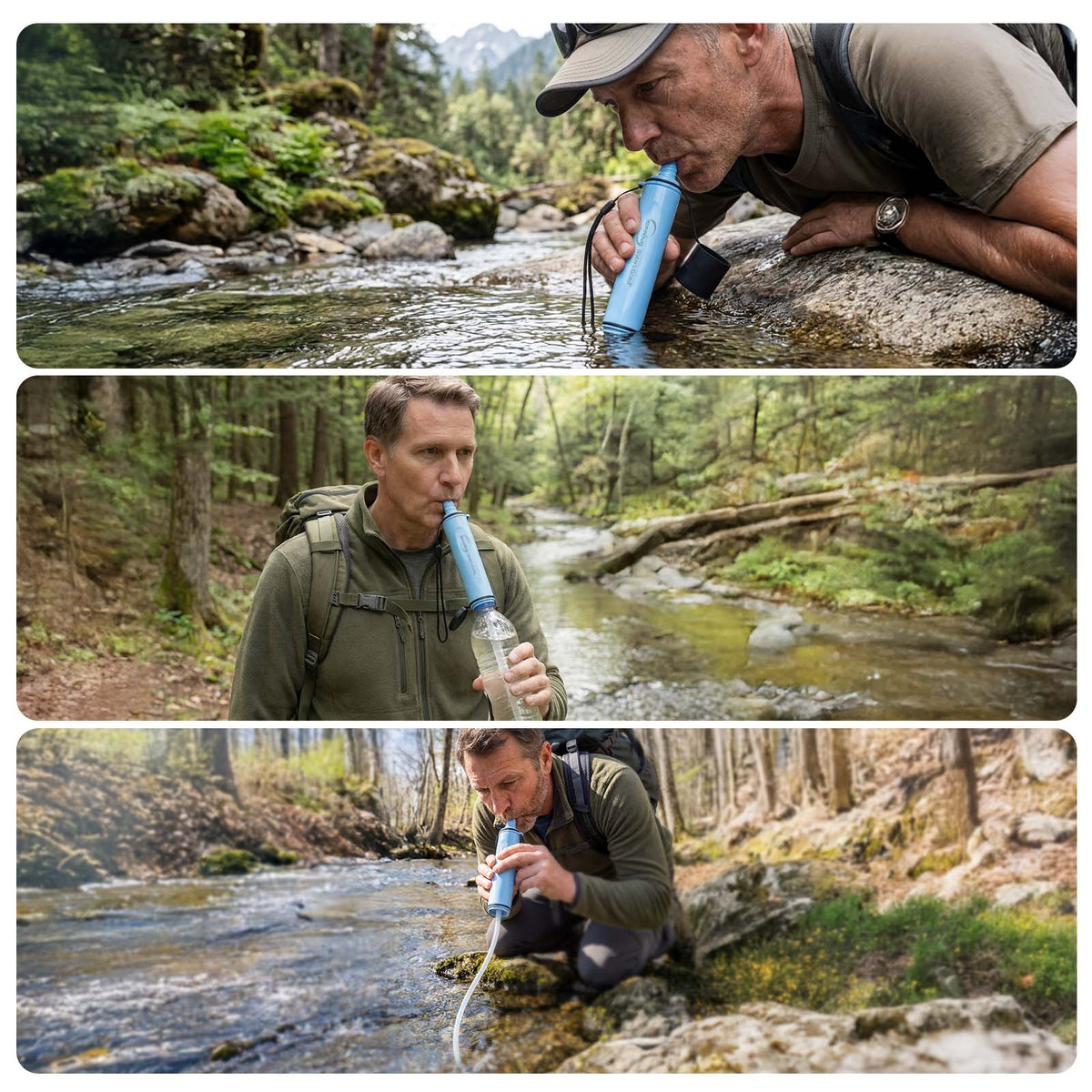 iSpring IFS-BF2 Personal Water Filter Straw w/2 Extra Filters, Removes Micro-organisms & Lead SGS-Tested, BPA-Free, Ultralight Portable Purifier for Survival, Emergency & Hiking
