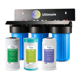 iSpring WGB31B-KDS Ultimate Protection Whole House Water Filter System, Reduces Heavy Metals, Scale, Chlorine, Chloramine, Hydrogen Sulfide, 3-Stage Filtration, 1" Inlet/Outlet