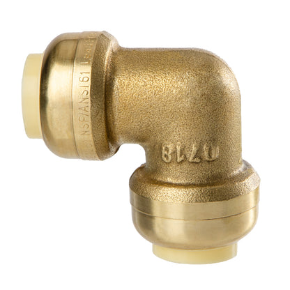 LittleWell AEPF8 Brass 1/2" Push Fit Elbow Fitting, works the same as SharkBite