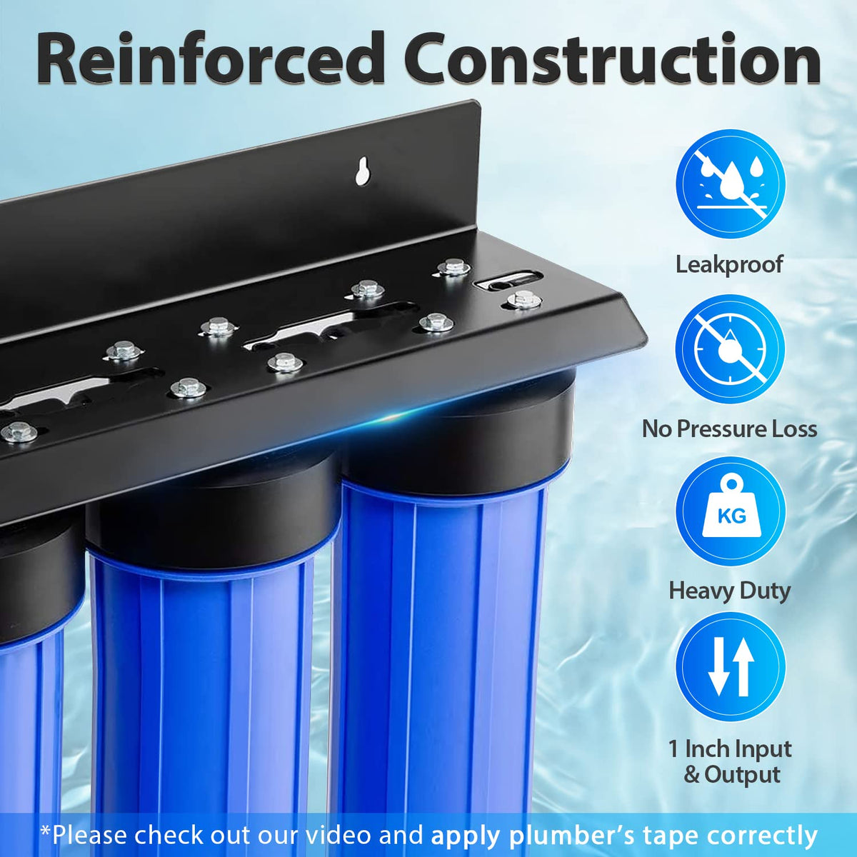 iSpring WGB32BM Whole House Water Filter System, Reduces Iron, Manganese, Chlorine, Sediment, Taste, and Odor, 3-Stage Iron Filter Whole House