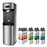 iSpring DS4-S Bottleless Water Dispenser, Built-in 4-Stage Filtration, Removes Chlorine, Lead, Mercury & Sediment, Hot/Cold/Room Temp, Self Cleaning, Stainless Steel, w/ F10DS up to 2-Year Filter Set