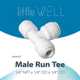 LittleWell 0404MRTX2 (7544KX2) 1/4" Quick Fitting to 1/4" Quickfitting to 1/4" MNPT TEE Fitting, 0404MRTX2 7544KX2, Pack of 2