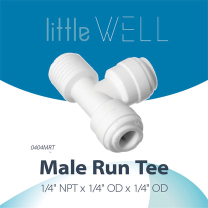LittleWell 0404MRTX2 (7544KX2) 1/4" Quick Fitting to 1/4" Quickfitting to 1/4" MNPT TEE Fitting, 0404MRTX2 7544KX2, Pack of 2