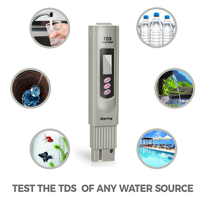 iSpring TDS3 3-Button Digital Water Quality Test Meter with Temperature Test Function