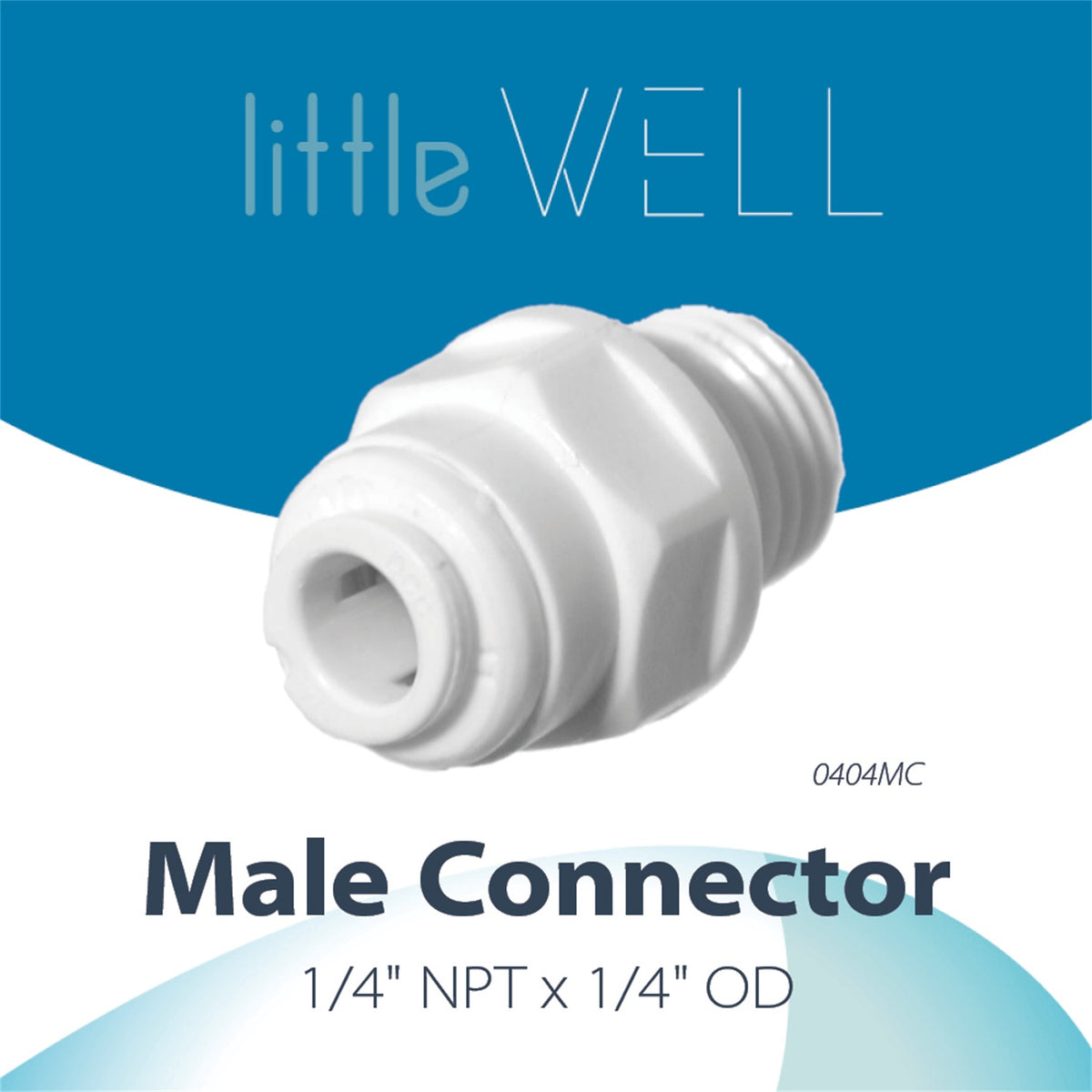 LittleWell 0404MCX2 (1044KX2) 1/4" Straight Adaptor NPTF Thread Quick Fitting, 0404MCX2 1044KX2, Pack of 2
