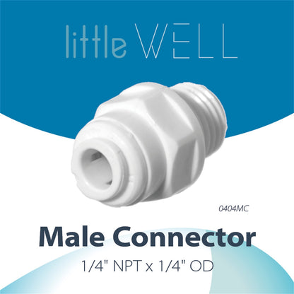 LittleWell 0404MCX2 (1044KX2) 1/4" Straight Adaptor NPTF Thread Quick Fitting, 0404MCX2 1044KX2, Pack of 2