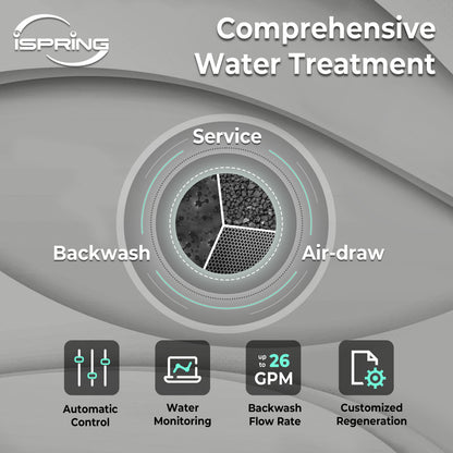 iSpring Elite Series Whole House Iron, Manganese, and Hydrogen Sulfide Reducing Water Filtration System