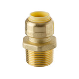 LittleWell ACPF8MPT12 Brass 1/2'' Push-Fit to 3/4'' NPT Male Pipe Thread Coupling , Works the Same as A SharkBite