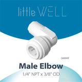 LittleWell 4064KX2 1/4" MNPT to 3/8" Quick Connect Push Fitting Connection Elbow, 0406MEX2 4064KX2, Pack of 2