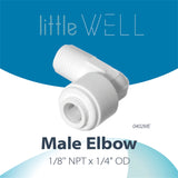 LittleWell 0402MEX2 (4042KX2) 1/8" NPT 1/4" Quick Connect Fitting Male Elbow, 0402MEX2 4042KX2, 2 Pack
