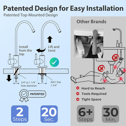 iSpring Light Commercial Tankless Reverse Osmosis Water Filtration System, Removes up to 99% contaminants, 300 GPD, Booster Pump &amp; Pressure Gauge, w/ up to 2-Year Replacement Filter Set (Model: RCB3P)