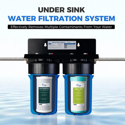iSpring F2US21B-CPB Direct Connect US21B-CPB Replacement Filter Set, 4.5"x10" Undersink Water Filtration, Lead-Removal, GAC KDF Cartridges
