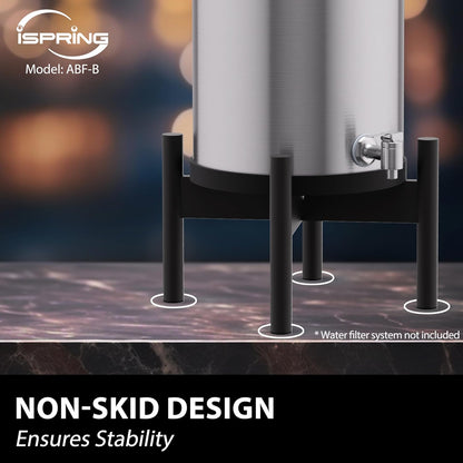 iSpring Wooden Stand for DGF2 Gravity-Fed Stainless Steel Countertop Water Filter System, Black Wood