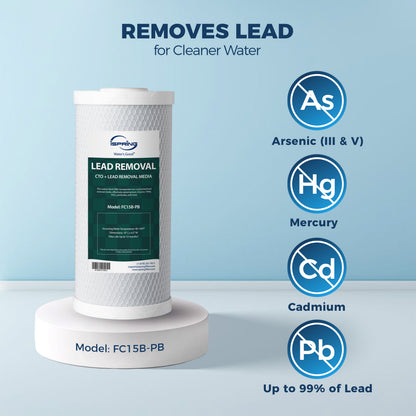 iSpring F2US21B-CPB Direct Connect US21B-CPB Replacement Filter Set, 4.5"x10" Undersink Water Filtration, Lead-Removal, GAC KDF Cartridges