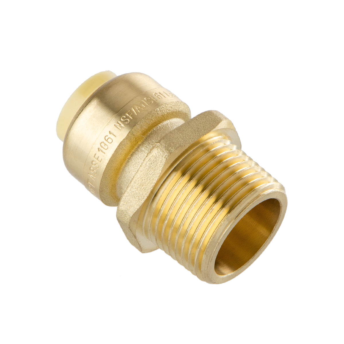LittleWell ACPF8MPT12 Brass 1/2'' Push-Fit to 3/4'' NPT Male Pipe Thread Coupling , Works the Same as A SharkBite