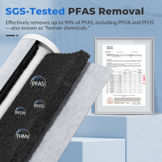 iSpring WGB32B-PF PFAS Whole House Water Filter System, SGS-Tested to Remove up to 99% PFOA & PFOS, 3-Stage Filtration Reduces Sediment, Chlorine, Taste & Odor, 20-Inch Filters, 1" Inlet/Outlet