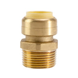 LittleWell ACPF12MPT16 Brass 3/4'' Push-Fit to 1'' NPT Male Pipe Thread Coupling, Works the Same as SharkBite