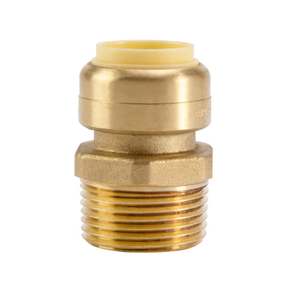 LittleWell ACPF12MPT16 Brass 3/4'' Push-Fit to 1'' NPT Male Pipe Thread Coupling, Works the Same as SharkBite
