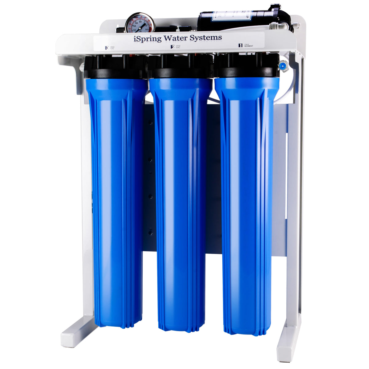 iSpring RCB3P 300 GPD Light Commercial Reverse Osmosis Water System W/Booster Pump and 20"x 2.5" Pre RO Filters
