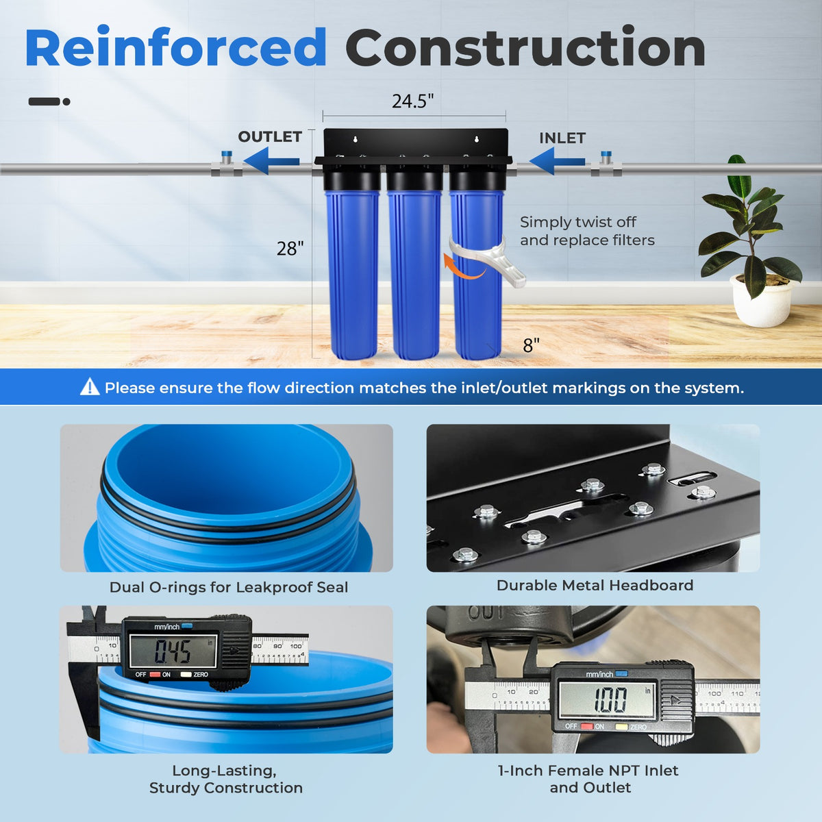 iSpring WGB32B-CPB SGS-Tested Lead Removal Whole House Water Filter System, Reduces Sediments, Chlorine, and up to 99% Lead