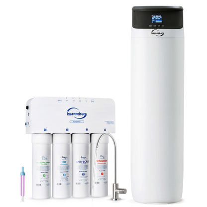 iSpring WCS50KG+RO5004F, Whole House Water Softener &amp; Under Sink Reverse Osmosis Water Filtration System, Reduce PFAS, TDS, and Lead, Complete Softening and Purification Solution for the Entire Home