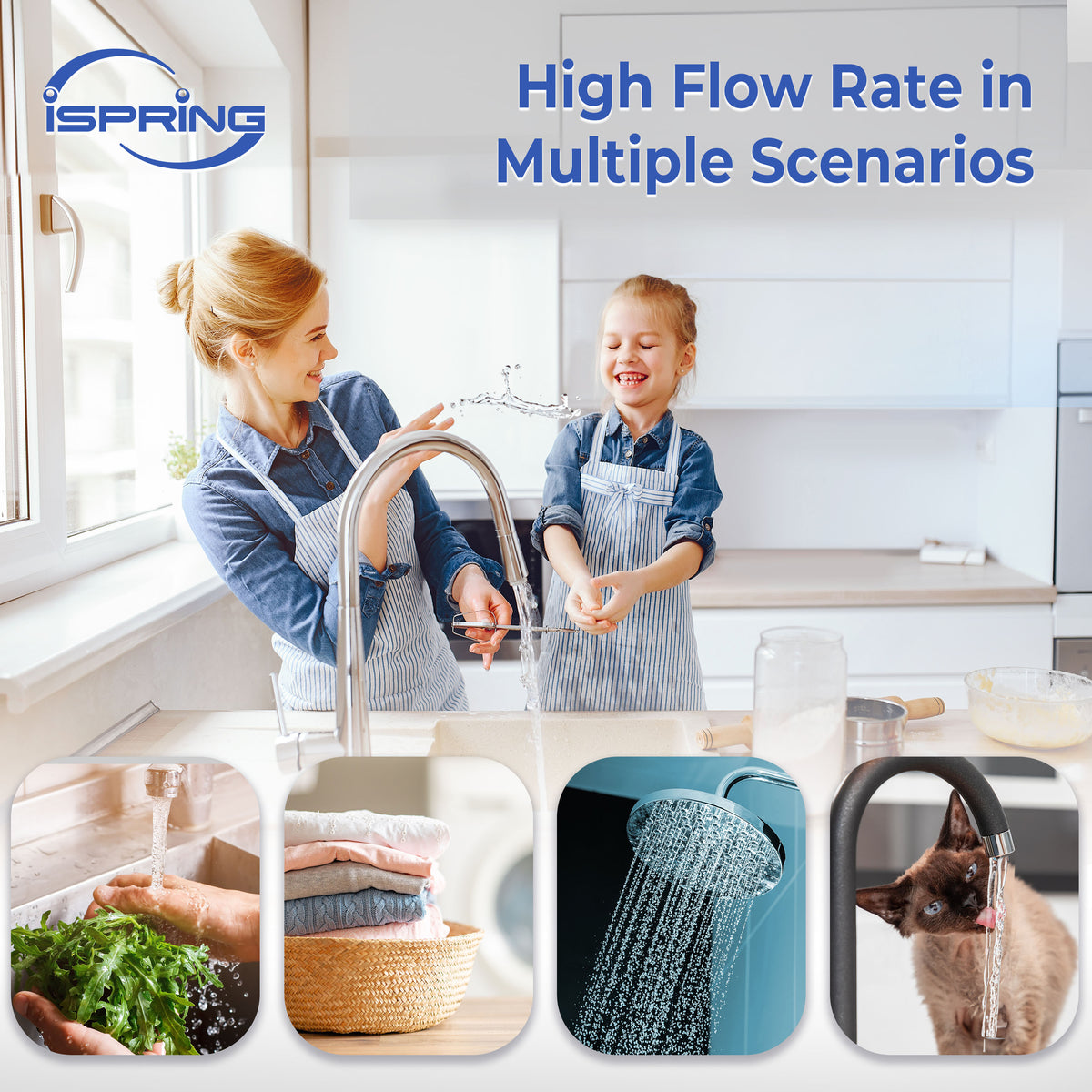 iSpring Whole House Water Filter System, Reduces PFAS, Chlorine, Chloramine, Lead, Water Filter System Lasts up to 3 Years, Model: WF1024