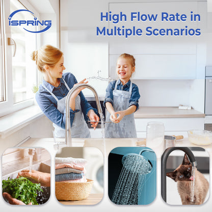 iSpring Whole House Water Filter System, Reduces PFAS, Chlorine, Chloramine, Lead, Water Filter System Lasts up to 3 Years, Model: WF1024