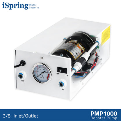 iSpring PMP1000 Water Booster Pump for High Capacity RO Membrane and Commercial Reverse Osmosis System Up to 120 psi, 3/8” Quick Connect Fitting