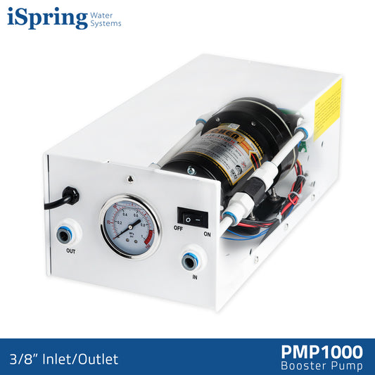 iSpring PMP1000 Water Booster Pump for High Capacity RO Membrane and Commercial Reverse Osmosis System Up to 120 psi, 3/8” Quick Connect Fitting