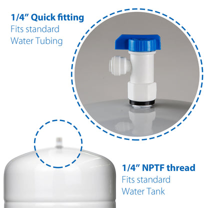 iSpring ABV2K Reverse Osmosis Water Storage Tank (1/4" Quick Fitting Tank Valve)