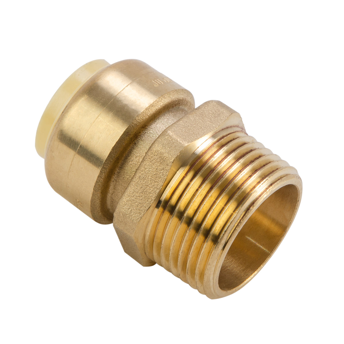 LittleWell ACPF12MPT16 Brass 3/4'' Push-Fit to 1'' NPT Male Pipe Thread Coupling, Works the Same as SharkBite